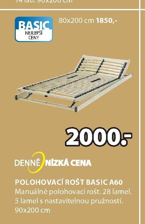 POLOHOVACÍ ROŠT BASIC A60