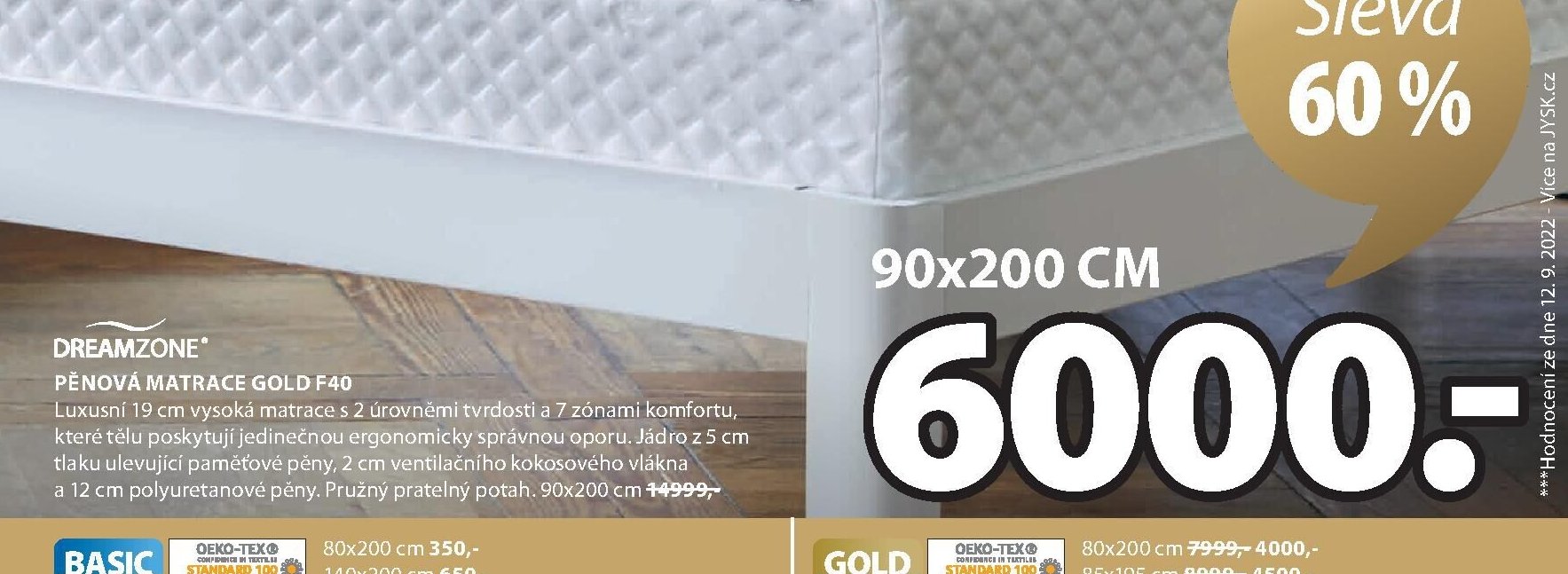 DREAMZONE PĚNOVÁ MATRACE GOLD F40