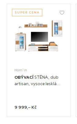Hom'in OBÝVACÍ STĚNA, dub artisan, vysoce lesklá