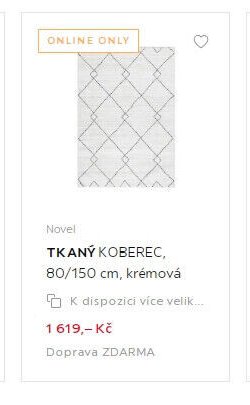 Novel TKANÝ KOBEREC, 80/150 cm, krémová
