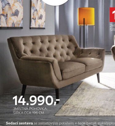 3místná pohovka, šířka cca 196 cm