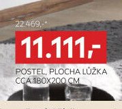 Postel, plocha lůžka cca 180x200 cm