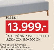 Čalouněná postel, plocha lůžka cca 180x200 cm
