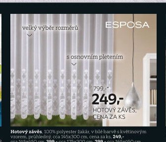 Hotový závěs Esposa