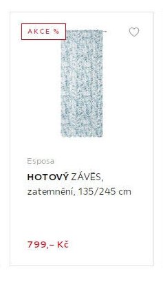 Esposa HOTOVÝ ZÁVĚS, zatemnění, 135/245 cm