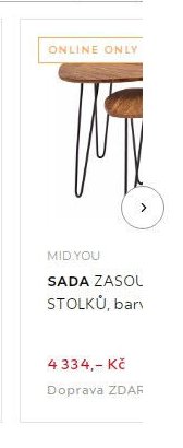 MID.YOU SADA ZASOUVACÍCH STOLKŮ, barvy dubu