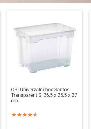 OBI Univerzální box Santos Transparent S, 26,5 x 25,5 x 37 cm