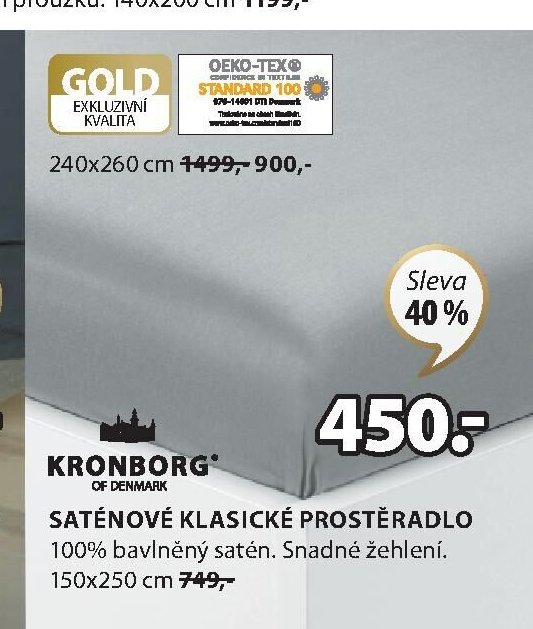 Saténové klasické prostěradlo