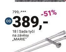 Sada tyčí na závěsy MARIE