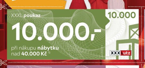 XXXL poukaz 10.000,- při nákupu nábytku nad 40.000 Kč