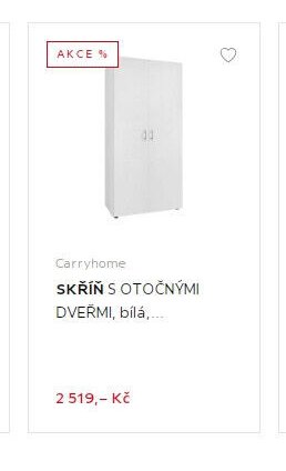 Carryhome SKŘÍŇ S OTOČNÝMI DVEŘMI, bílá