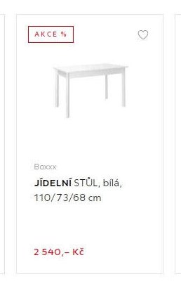 Boxxx JÍDELNÍ STŮL, bílá, 110/73/68 cm