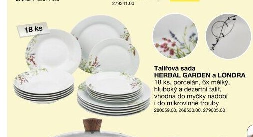 Talířová sada HERBAL GARDEN a LONDRA