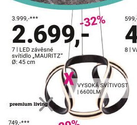 LED závěsné svítidlo, MAURITZ