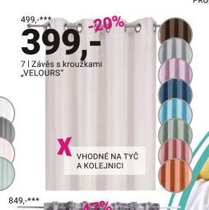 Závěs s kroužky VELOURS