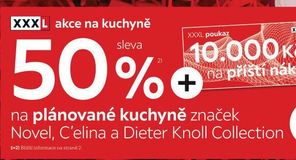XXXL akce na kuchyně 50% sleva na plánované kuchyně