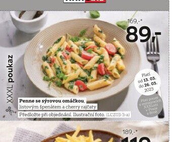 Penne se sýrovou omáčkou