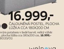 Čalouněná postel, plocha lůžka cca 180x200 cm