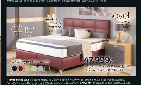 Postel boxspring, plocha lůžka cca 180x200 cm