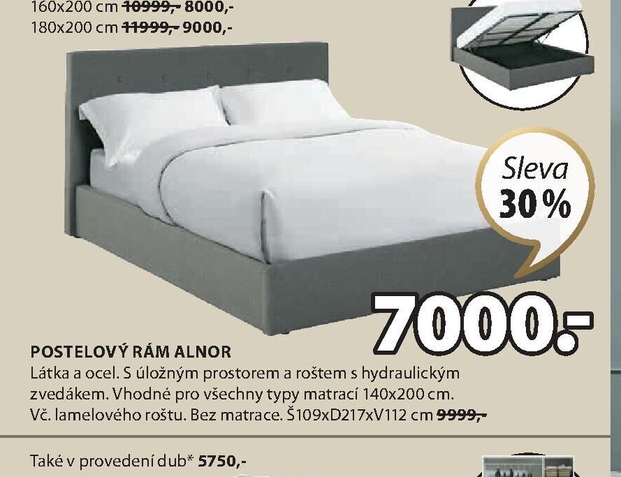 Postelový rám Alnor