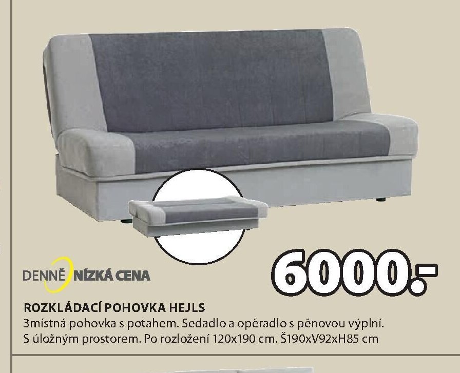ROZKLÁDACÍ POHOVKA HEJLS