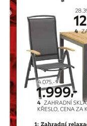 Zahradní sklápěcí křeslo