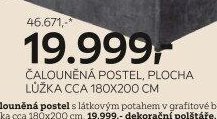 ČALOUNĚNÁ POSTEL, PLOCHA LŮŽKA CCA 180X200 CM