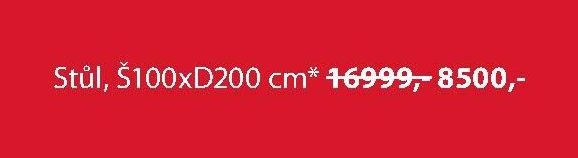 Stůl, Š100xD200 cm