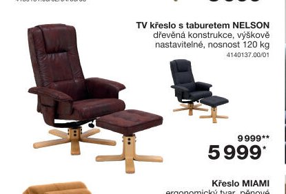 TV křeslo s taburetem NELSON