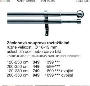 Záclonová souprava roztažitelná