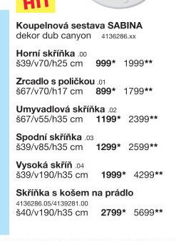 Koupelnová sestava SABINA