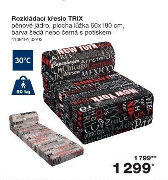 Rozkládací křeslo TRIX