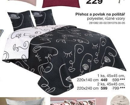 Přehoz a povlak na polštář