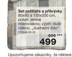 Set polštáře a přikrývky 80x80 a 135x200 cm