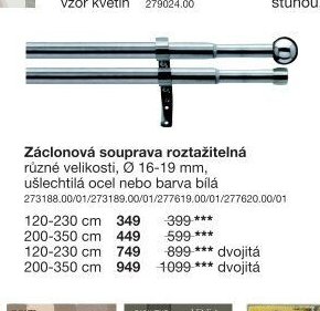 Záclonová souprava roztažitelná