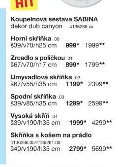 Koupelnová sestava SABINA