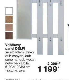 Věšákový panel DELFI