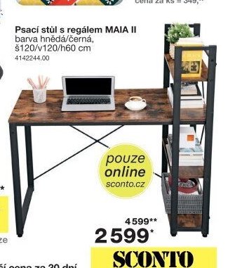 Psací stůl s regálem MAIA II