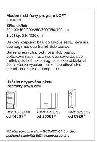Moderní skříňový program LOFT