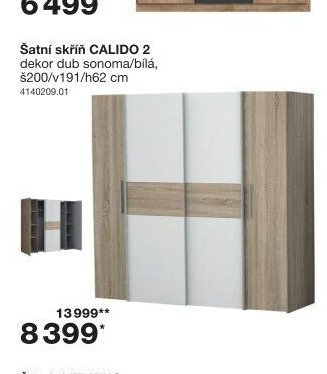 Šatní skříň CALIDO 2