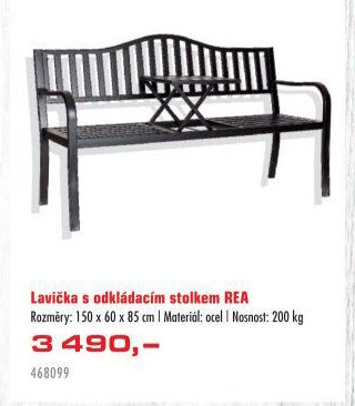 Lavička s odkládacím stolkem REA