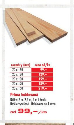 Prkna hoblovaná