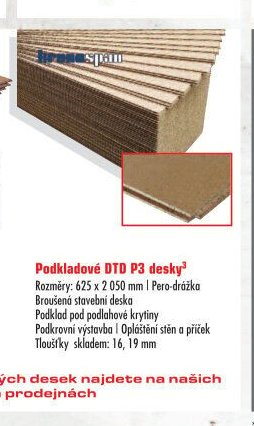 Podkladové DTD P3 desky