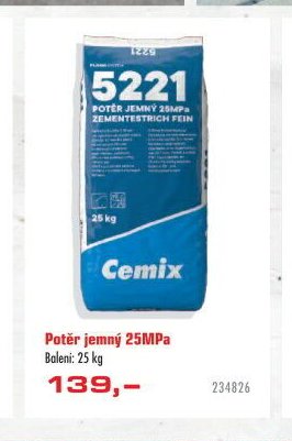 Potěr jemný 25MPa