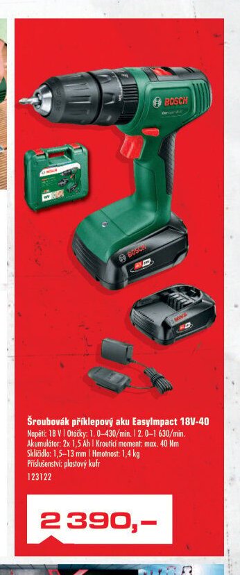Šroubovák příklepový aku EasyImpact 18V-40