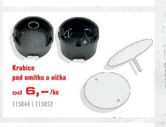 Krabice pod omítku a víčka