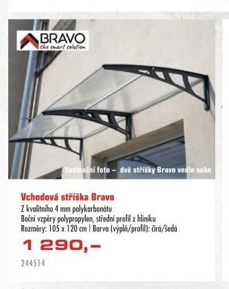 Vchodová stříška Bravo