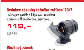 Redukce zásuvky tažného zařízení 13/7