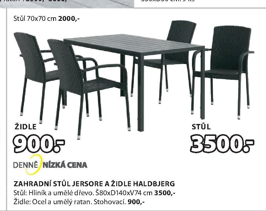 Zahradní stůl JERSORE a židle HALDBJERG