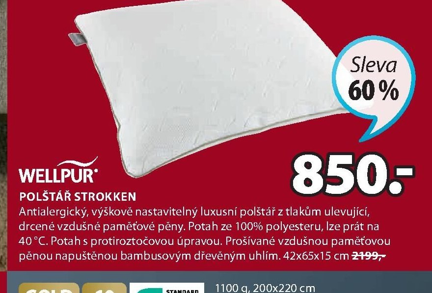 POLŠTÁŘ STROKKEN 42x65x15 cm